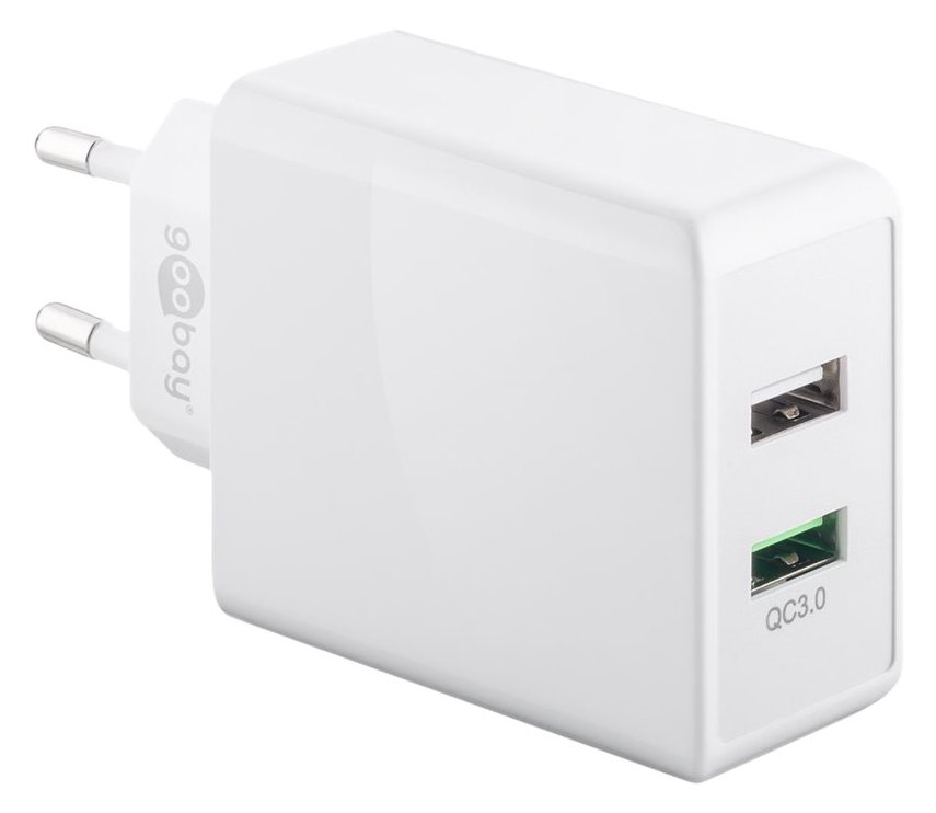 Goobay - Netzteil - 28 Watt - 2 A - QC 3.0 - 2 Ausgabeanschlussstellen (USB)