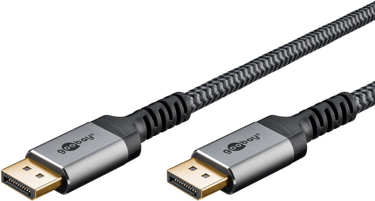 Goobay DisplayPort -auf-HDMI -Kabel 5 m Sharkskin Grey - -Stecker> von LumaTech