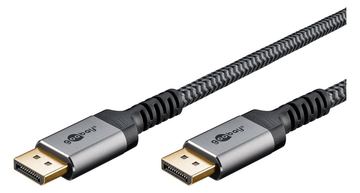 Goobay DisplayPort-Kabel DP 1.4 1 m Sharkskin Grey - DisplayPort -Stecker> von LumaTech