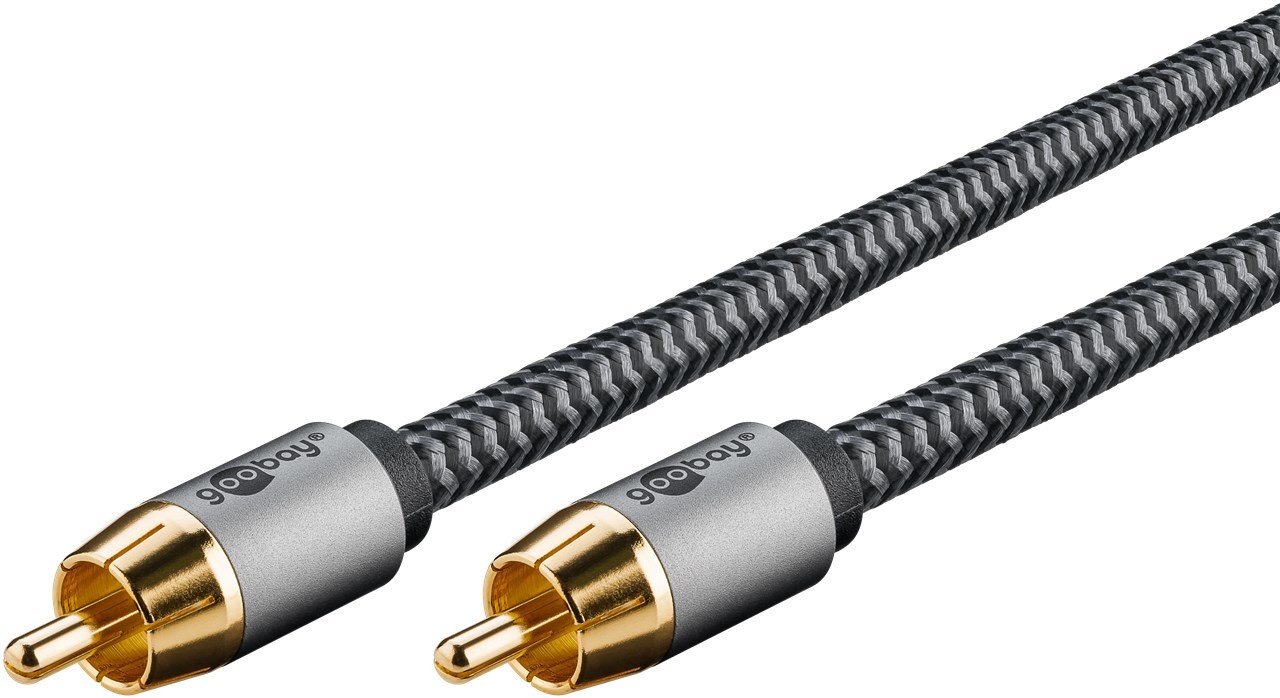 Goobay Mono-Cinchkabel 2 m Sharkskin Grey - Cinch-Stecker Woofer Center> von LumaTech