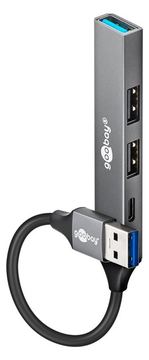 Goobay Slim 4-Port USB-Hub USB-A auf USB-C/USB-A 5 Gbit/s USB-A-Stecker USB 3.2 von LumaTech