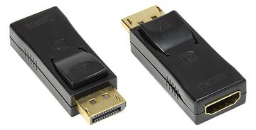 Good Connections Adapter Displayport Stecker an HDMI Buchse - 24K vergoldete Kontakte - schwarz von LumaTech