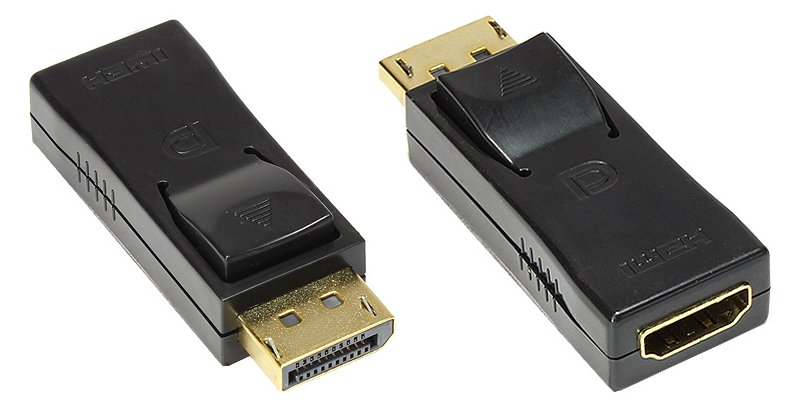 Good Connections Adapter Displayport Stecker an HDMI Buchse - 24K vergoldete Kontakte - schwarz