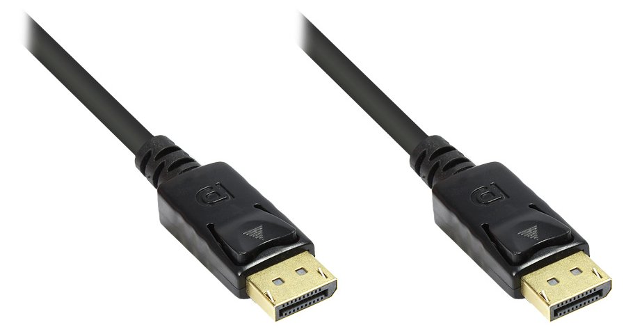 Good Connections Anschlusskabel DisplayPort 1.2 - Stecker inkl. Verriegelungsschutz - vergoldet - schwarz - 1m von LumaTech