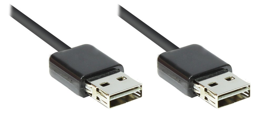 Good Connections Anschlusskabel USB 2.0 High-Speed EASY A Stecker an EASY A Stecker - schwarz - 3m