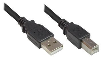 Good Connections Anschlusskabel USB 2.0 Stecker A an Stecker B - schwarz - 0,5m von LumaTech