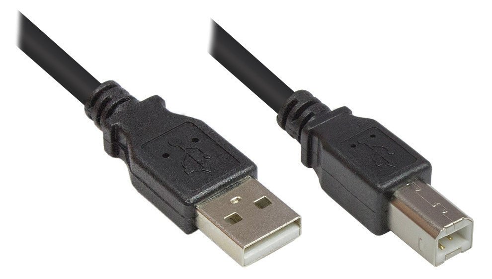 Good Connections Anschlusskabel USB 2.0 Stecker A an Stecker B - schwarz - 0,5m
