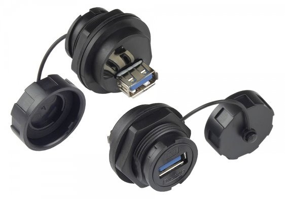 Good Connections IC04-U304 - USB A - Schwarz - Weiblich - Gerade - Polyvinylchlorid (PVC) - IP65 - IP67