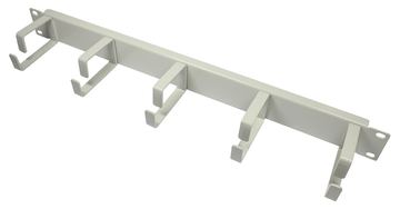 Good Connections Kabelführungspanel 19 - mit 5 Metallbügeln - 1HE - lichtgrau RAL7035 von LumaTech