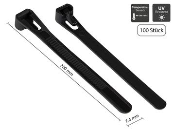 Good Connections KAB-R20S74 - Lösbarer Kabelbinder - Nylon - Schwarz - 5 cm - 45 N - V2 von LumaTech