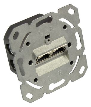 Good Connections Netzwerkdose Cat. 6A - 2xRJ45 - geschirmt - vertikale Kabelzuführung - ohne Zentralstück/-Abdeckrahmen von LumaTech