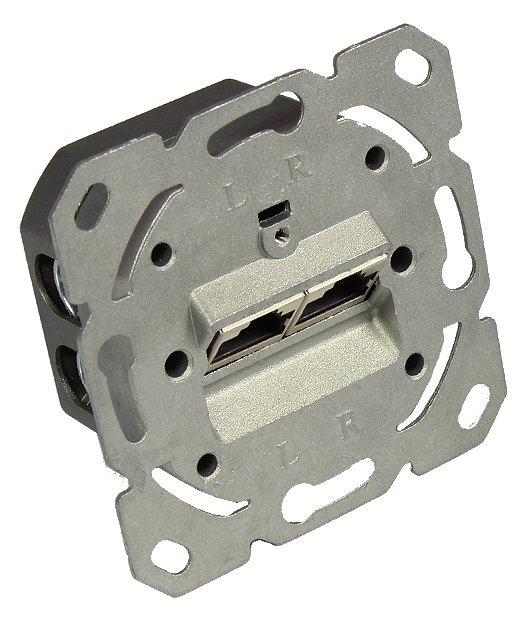 Good Connections Netzwerkdose Cat. 6A - 2xRJ45 - geschirmt - vertikale Kabelzuführung - ohne Zentralstück/-Abdeckrahmen