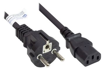 Good Connections P0030-S015 - 1,5 m - Netzstecker Typ E+F - C13-Koppler - H05VV-F - 250 V - 10 A von LumaTech