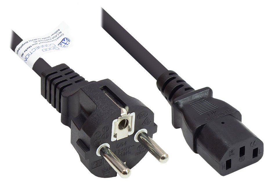 Good Connections P0030-S015 - 1,5 m - Netzstecker Typ E+F - C13-Koppler - H05VV-F - 250 V - 10 A