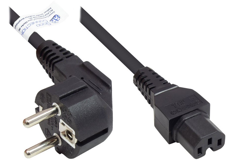 Good Connections P0150-S030 - 3 m - Netzstecker Typ E+F - C15-Koppler - H05VV-F - 250 V - 10 A