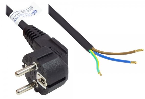 Good Connections P0185-S050 - 5 m - Netzstecker Typ E+F - H05VV-F3G - 250 V