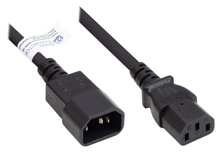 Good Connections P1430-S005 - 0,5 m - C14-Koppler - C13-Koppler - H05VV-F - 250 V - 10 A