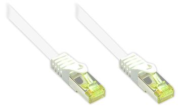 Good Connections RJ45 Patchkabel mit Cat. 7 Rohkabel und Rastnasenschutz (RNS) - S/FTP - PiMF - halogenfrei - weiß - 3m von LumaTech