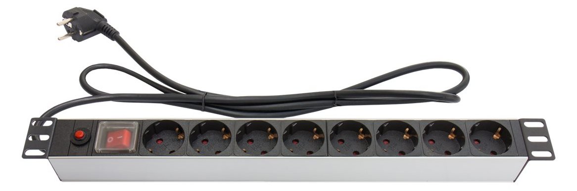 Good Connections Steckdosenleiste (Rack - einbaufähig) - 3600 Watt - Ausgangsanschlüsse: 8 - 1U - 48.3 cm (19)