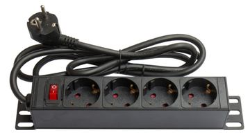 Good Connections Steckdosenleiste 10 - 1HE - Schutzkontakt-Stecker an 4x Schutzkontakt-Buchse - mit Schalter von LumaTech