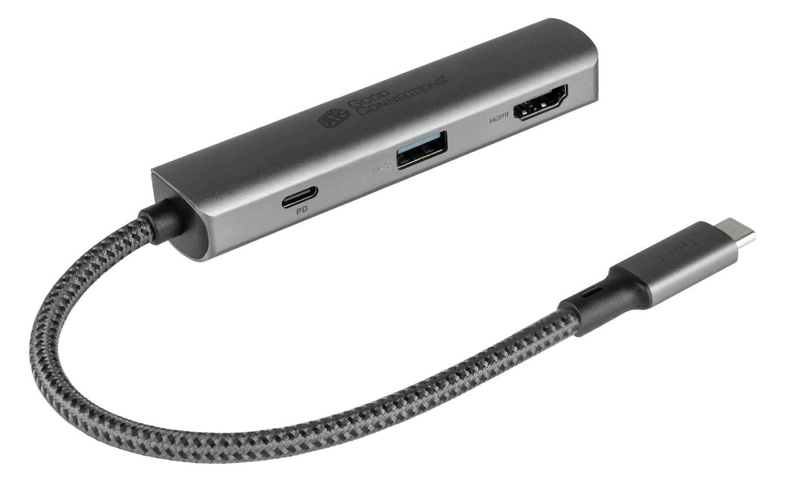 Good Connections USB-C -Hub 3-Port 1x HDMI 2.0 PD 94W USB 3.0 A anthrazit Good