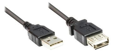 Good Connections Verlängerungskabel USB 2.0 Stecker A an Buchse A - schwarz - 5m von LumaTech