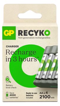 GP Batteries ReCyko Everyday Charger (USB) B441 inkl. 4x AA NiMh 2100mAh von LumaTech