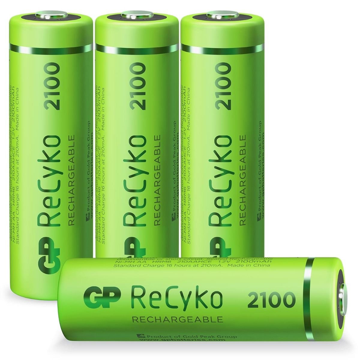 GP Battery ReCyko+ 2100mAh 4Stk. - Wiederaufladbarer Akku - AA - Nickel-Metallhydrid (NiMH) - 12 V - 4 Stücke - 2100 mAh