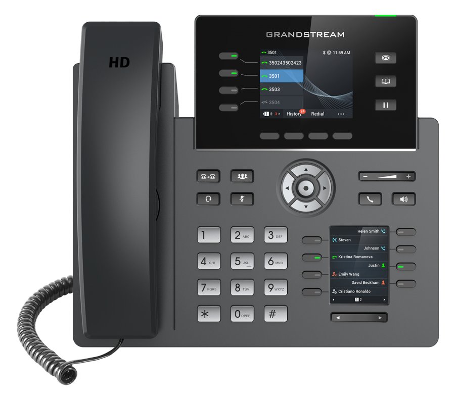Grandstream GRP2614 - VoIP-Telefon mit Rufnummernanzeige/Anklopffunktion - IEEE 802.11a/b/g/n/ac (Wi-Fi)