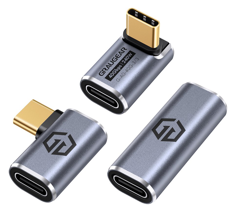 GrauGear 40Gbps USB-C Adapter Aluminium 3er Pack - Adapter