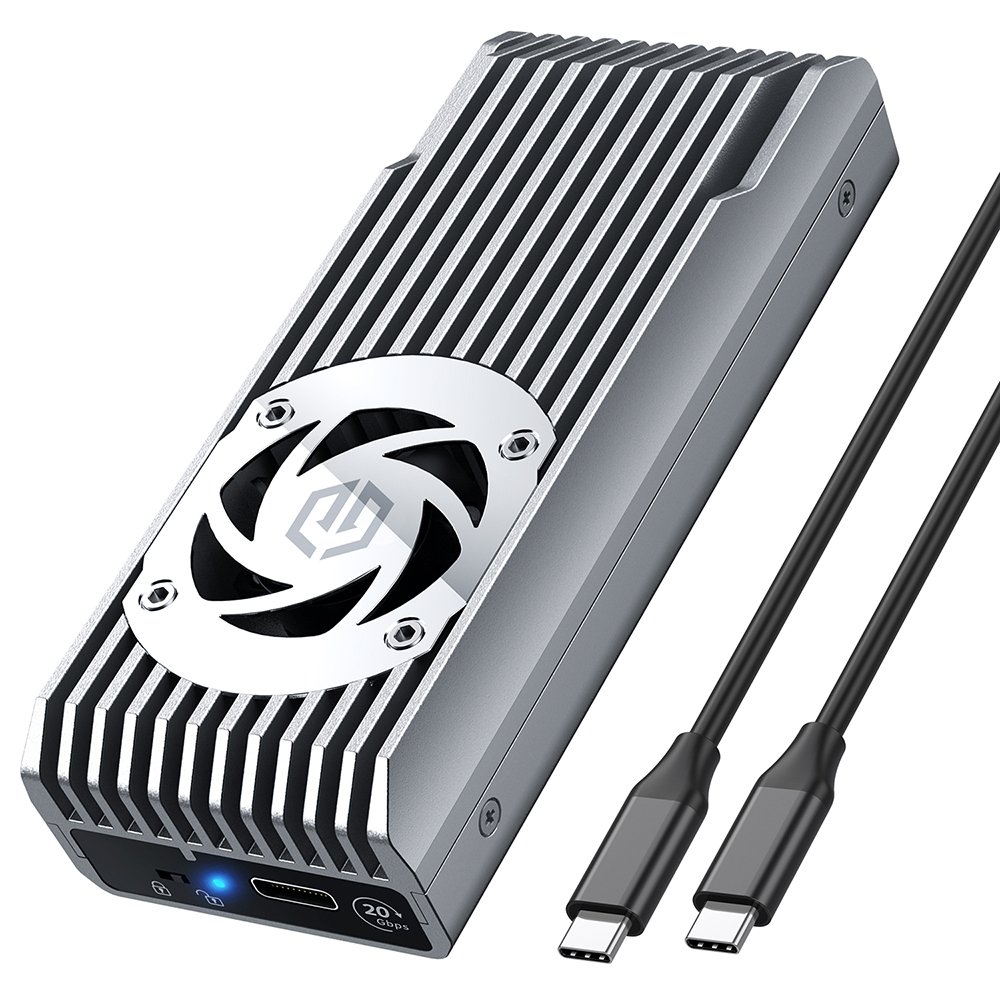 GrauGear externes Gehäuse M.2 NVMe mit Lüfter 20Gbit - Gehäuse - Lüfter