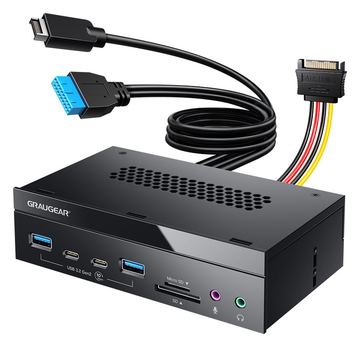 GrauGear Multi Frontblende 4-Fach+ Kartenleser USB SD Micro von LumaTech