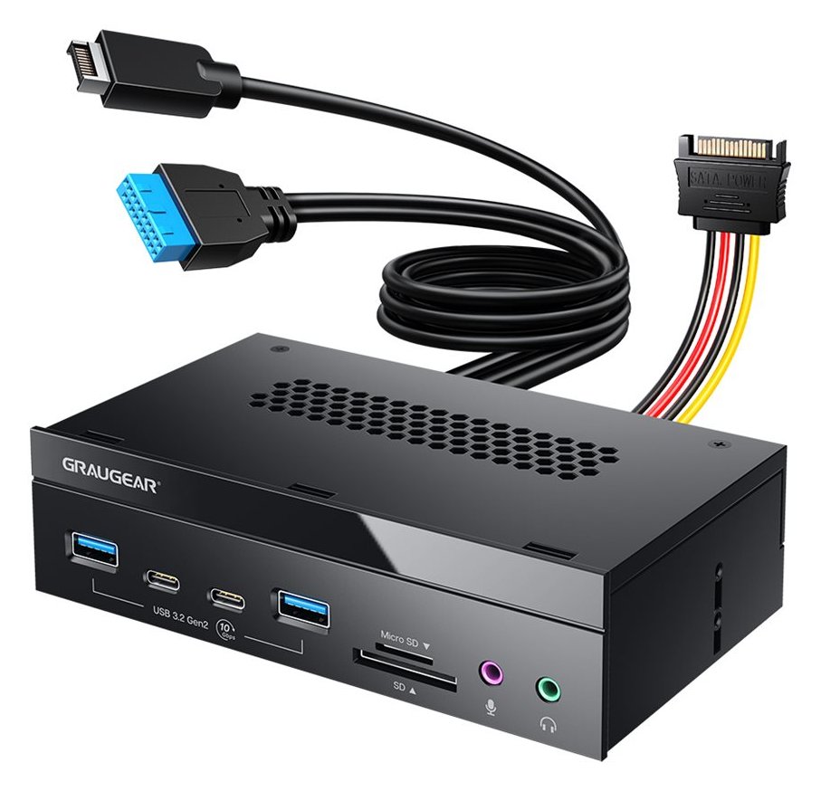 GrauGear Multi Frontblende 4-Fach+ Kartenleser USB SD Micro