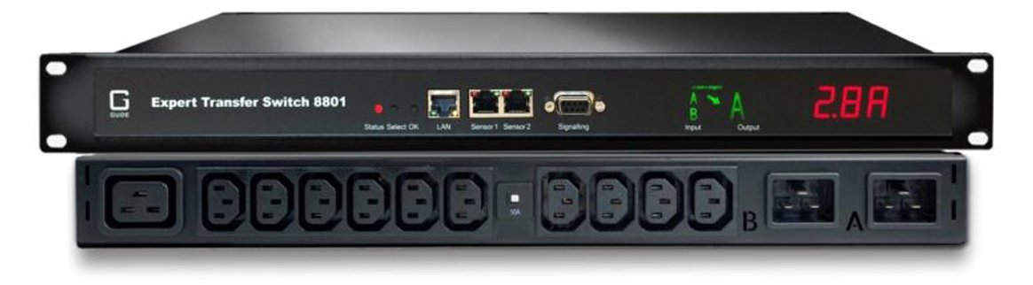 Gude 8801-3 Expert Transfer Switch 16A 1x IEC C19 6x C13 4xFuse