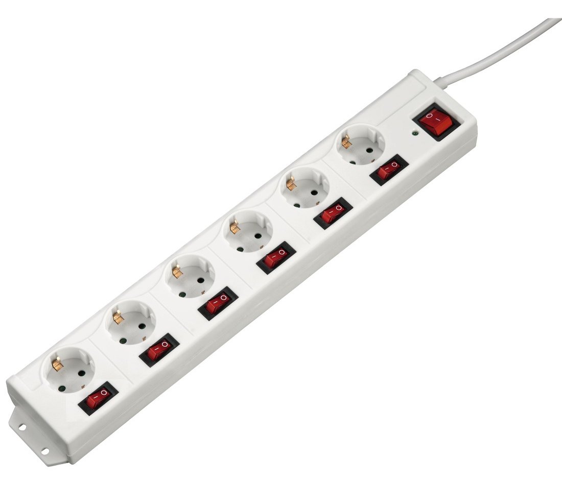 Hama 6+1, XL - Steckdosenleiste - 230 V - 3500 Watt - Ausgangsanschlüsse: 6 (CEE 7/4)
