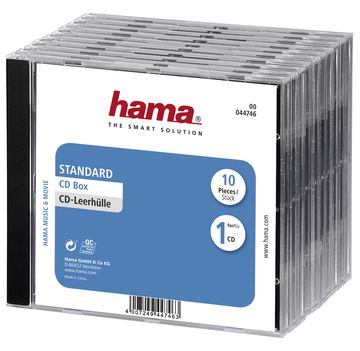 Hama Behälter CD-Aufbewahrung - Kapazität: 1 CD - Schwarz, durchsichtig (Packung mit 10) von LumaTech