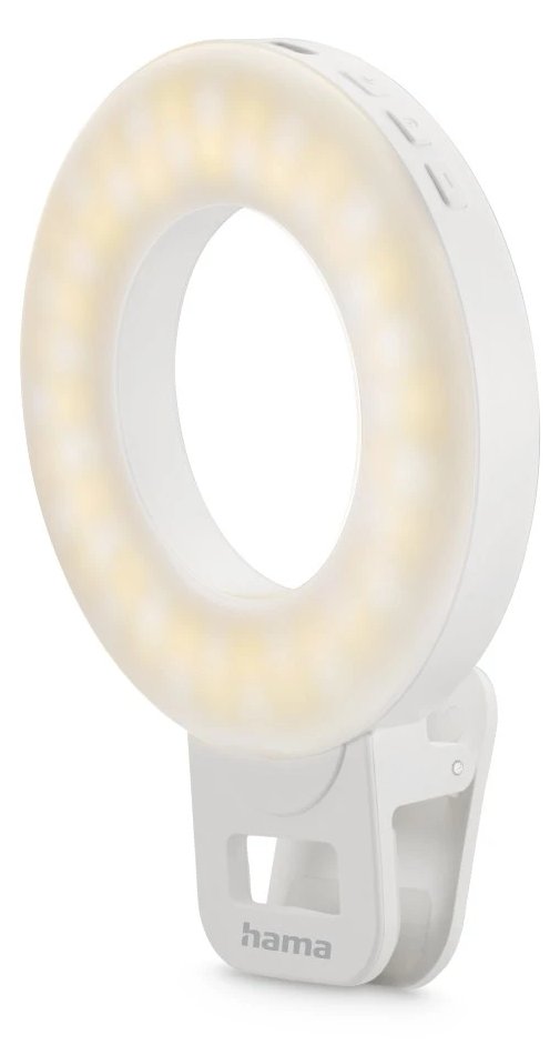 Hama LED-Ringleuchte ToGo Clip-On-Ringlicht für Handy aufladbar 3 Modi