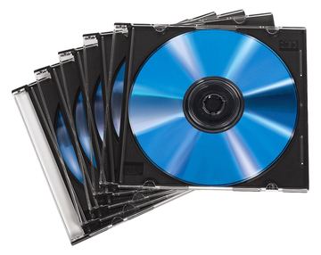 Hama Slim Jewel Case für Speicher-CD - Kapazität: 1 CD - Schwarz, durchsichtig (Packung mit 50) von LumaTech