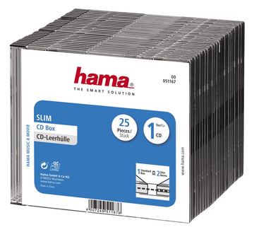 Hama Slim Jewel Case für Speicher-CD - Schwarz (Packung mit 25) von LumaTech