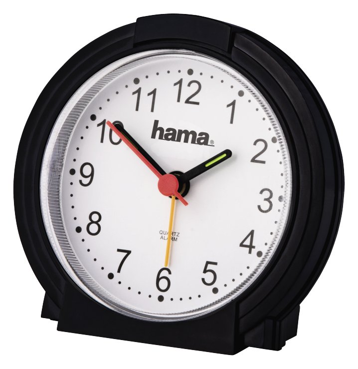 Hama Wecker Classic, geräuscharm, Schwarz/Weiß