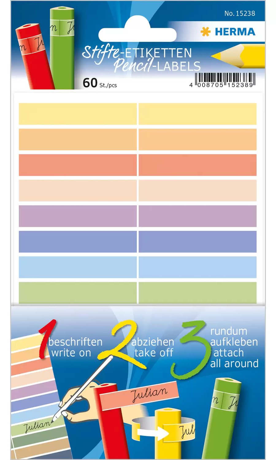 HERMA 15238 - Mehrfarbig - Rechteck - Dauerhaft - Papier - 46 mm - 10 mm