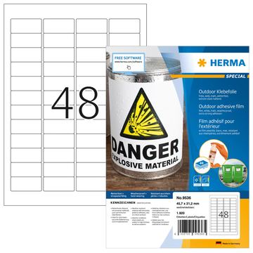 HERMA 9536 - Weiß - Rechteck - A4 - Universal - Polyethylen - Matte von LumaTech