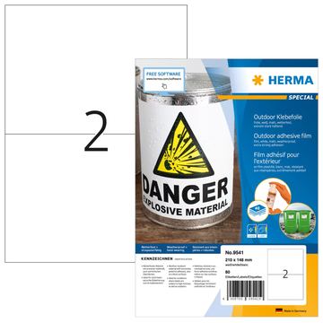 HERMA 9541 - Weiß - Rechteck - A4 - Universal - Polyethylen - Matte von LumaTech