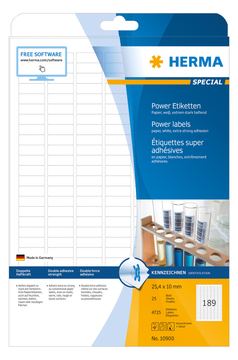 HERMA Papier - matt - selbstklebend - weiß - 25.4 x 10 mm 4725 Etikett(en) (25 Bogen x 189) von LumaTech