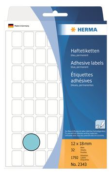 HERMA Papier - selbstklebend - Blau - 12 x 18 mm 1792 Etikett(en) (32 Bogen x 56) von LumaTech