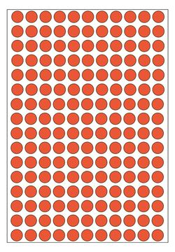HERMA Permanenter Klebstoff - Rot - 8 mm rund 5632 Etikett(en) (32 Bogen x 176) von LumaTech