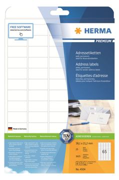 HERMA Premium - Papier - matt - permanent selbstklebend - High White - 38.1 x 21.2 mm 1625 Etikett(en) (25 Bogen x 65) von LumaTech