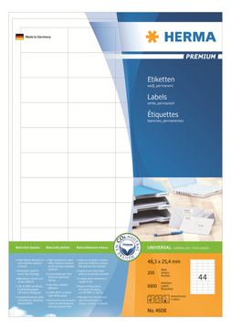 HERMA Premium - Papier - matt - permanent selbstklebend - weiß - 48.3 x 25.4 mm 8800 Etikett(en) (200 Bogen x 44) von LumaTech