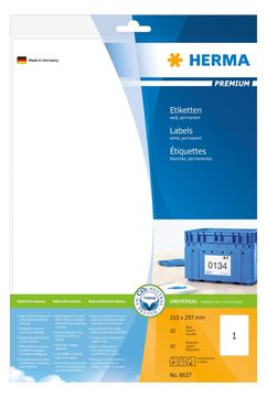 HERMA Premium - Papier - matt - permanent selbstklebend - weiß - A4 (210 x 297 mm) von LumaTech