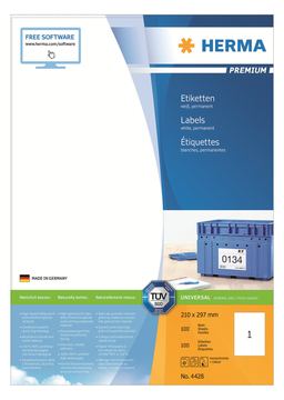 HERMA Premium - Papier - matt - permanent selbstklebend - weiß - A4 (210 x 297 mm) von LumaTech